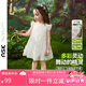 ASK JUNIOR兒童小飛袖連衣裙2025夏季小童網(wǎng)紗裙女童花苞裙公主裙 白色 