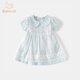 班喜迪女童連衣裙夏裝2025新款洋氣寶寶公主裙周歲禮服夏季薄款兒童裙子 藍(lán)色 100