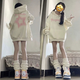 VEOX衛(wèi)衣女美式韓系ins連帽學(xué)生oversize寬松秋冬季加絨加厚外套上衣 杏色-雙層連帽【薄款】 M 95-115斤