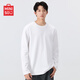 名創(chuàng)優(yōu)品（MINISO）白色長(zhǎng)袖t恤男生春秋款日系簡(jiǎn)約純色上衣青少年通勤百搭純棉體恤 【純棉打底】白色(空白) L /175(推薦120-140斤)
