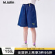 M.Latin/馬拉丁童裝兒童褲子24夏新款女大童印花牛仔中褲 牛仔藍(lán) 130cm
