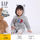 GAP嬰兒初秋款彩logo小熊耳朵連帽連體衣兒童裝爬服644733