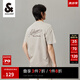 杰克·瓊斯（JACK&JONES）男裝短袖t恤男夏季新款潮流100%純棉休閑半袖T恤男士刺繡純色短袖 C02 倫霧灰 M 175