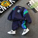 G.DUCKKIDS嬰兒衣服男寶寶秋季套裝0一1-2-3周歲衛(wèi)衣春秋裝小童分體秋天洋氣 藏青套裝 90 cm