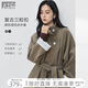 對白復古通勤三?？哿㈩I風衣女2025秋季新款慵懶寬松休閑夾克外套 卡其綠 S