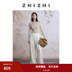 致知ZHIZHI 八歸 垂感闊腿褲女2025夏季新款慵懶風(fēng)抽繩休閑褲醋纖 云米白 S