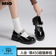 MIO七夕禮物[白鹿同款]米奧春季松糕底瑪麗珍女鞋厚底單鞋復(fù)古小皮鞋 黑色   偏瘦腳型建議選小一碼 37