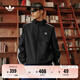adidas經(jīng)典三條紋運動連帽夾克外套男女春季新款阿迪達斯三葉草 黑色   M