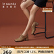 萊爾斯丹春季新款時尚優(yōu)雅通勤方頭粗跟牛津女鞋單鞋4T63401 杏色（羊皮） BDK 37