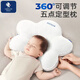 EVOCELER新生兒定型枕01歲嬰幼兒防偏頭矯正頭型四季通用枕頭寶寶見(jiàn)面禮盒 五點(diǎn)分區定型枕- 高彈纖維填充 【尺寸32x39cm】