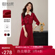 熙世界sllsky赫本小香風(fēng)紅色連衣裙女2025春季新款氣質(zhì)襯衫領(lǐng)假兩件裙子 復(fù)古紅 L