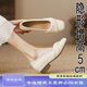 小碼女鞋313233內(nèi)增高單鞋女粗跟新款夏季方頭皮鞋34碼 米白色【增高5cm】 32