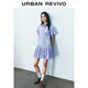 UR2025夏季新款女裝時(shí)尚撞色拼接條紋百褶連衣裙UYY750073