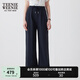 Teenie Weenie小熊女裝休閑褲2025年夏季新款簡(jiǎn)約舒適通勤時(shí)尚褲子 藏青色 M