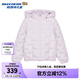 Skechers斯凱奇兒童羽絨服梭織短款冬季新款女童保暖連帽外套P424G002 云霧紫/02PM 165 cm