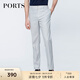 PORTS寶姿男裝春夏直筒中腰純色彈性休閑長(cháng)褲M(mǎn)N8P061GZD016 淺灰色 38