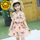 G.duck童裝女童連衣裙2024夏裝新款兒童雪紡吊帶裙子女孩韓版公主裙秋季 雪紡裙 菠蘿粉色 130 120CM身高選