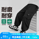 左西男童工裝褲春秋款2025新款兒童秋裝褲子中大童洋氣耐磨 黑色 150