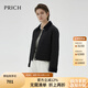 PRICH小香風(fēng)簡(jiǎn)約菱格絎縫撞色棉服冬季新款翻領(lǐng)通勤短外套女 19黑色 M 160