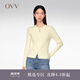 OVV【可機洗黃金羊毛】2024春夏新款女裝圓領拉鏈針織外套 淺黃（凈色）03 XL