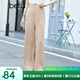 betu百圖女裝高腰闊腿褲寬松休閑褲2201T46 杏色 L