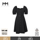 麥檬MM黑色質(zhì)感休閑輕盈連衣裙商場(chǎng)同款女夏5E4190301S 黑色 S