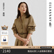 歌力思（ELLASSAY）【童瑤同款】春夏新款棉美拉德赫本裙襯衫式連衣裙女EWW341Y093 亞麻棕 M