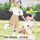童然幼兒園園服夏裝英倫風(fēng)純棉小學(xué)生校服運動會套裝夏季兒童畢業(yè)班服 女生短袖+短裙 120cm(120cm正碼)