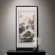 鴻運當頭刺繡玄關(guān)裝飾畫(huà)中式蘇繡山水農村自建房樓梯轉角掛畫(huà)東墻 《流水生財》精品蘇繡畫(huà) 80x160cm 高端實(shí)木立體框