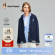 Hush Puppies【懶人系列】暇步士女裝冬新款美式休閑學院減齡加絨連帽外套 196深藍 XL