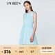 PORTS寶姿商場(chǎng)同款 新品女裝甜美木耳邊裝飾無(wú)袖連衣裙SN8D027HPP022 煙波色 M (6)