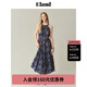 ELAND【萊賽爾＋亞麻】衣戀吊帶連衣裙女印花掛脖裙25夏新款淡人 藏青色(59)Navy-A款F25D01 S /160