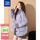 唐獅（TonLion）2024女撞色拼接翻領(lǐng)羽絨服 紫棠色 M 