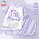 巴布豆（BOBDOG）女童夏季套裝2025新款家居服時(shí)髦洋氣百搭時(shí)尚兒童短袖T恤 engt彩馬巴布水晶紫 130
