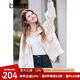 百圖betu女裝2025春季新款短外套立領(lǐng)插肩袖寬松休閑外套女2502T53 淺杏色 L