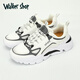 Walker Shop品牌運(yùn)動鞋男2025新款男鞋透氣潮流跑步休閑鞋 白色（網(wǎng)面款） 40