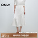 ONLY2025夏季新款俏皮百搭蝴蝶結(jié)傘裙中長裙半身裙女|125316011 S12亮奶油白色 S