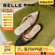 百麗（Belle）新中式穆勒鞋女商場同款慵懶休閑拖鞋BGJ33BH4 米色 36 (230mm)