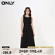 ONLY夏季通勤顯瘦吊帶收腰A字中長款連衣裙女|124242010 J1Z 黑色牛仔提花印花 XL (175) 92A