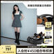 MIO【張婧怡同款】米奧春季超高跟單鞋蝴蝶搭扣淺口瑪麗珍鞋女 黑色 37