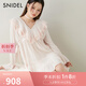 SNIDEL2025春夏新品刺繡花邊荷葉領喇叭袖襯衫連衣裙SWFB251065 粉米色 均碼 (F)