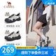 駱駝（CAMEL）登山鞋女丑萌鞋戶外徒步女鞋運動鞋時尚百搭潮流休閑鞋 L24S076620米/銀/黑 37