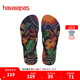 havaianas哈唯納 Tropical印花夾腳人字拖夏季海邊度假平底女士沙灘涼拖鞋 新色4368-海軍/海軍 39-40 巴西碼