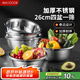 美廚（maxcook）不銹鋼盆篩五件套 加大加厚調(diào)料盆洗菜盆和面盆味斗套裝 MCPW-5