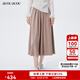 BUOUBUOU奢華兩公里2025春季新品商場同款褶裥雙口袋A擺半裙女 卡其C71 S