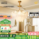鹿家良品（LUUGAA）輕奢羽毛水晶燈客廳吊燈法式復古客廳燈大燈餐廳燈臥室燈中山燈具 【薦】12頭80cm三色光108W