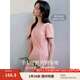 茵曼（INMAN）章若楠同款歐若風(fēng)法式吊帶連衣裙2025夏季新品女裝淡鵝黃色裙子 粉紅色-W18528313 S