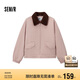 森馬（Semir）外套女oversize插肩袖仿羊羔毛毛領(lǐng)冬季2024夾棉夾克109724108016