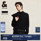 杰克·瓊斯（JACK&JONES）男裝秋冬新款時尚寬松半高領(lǐng)針織衫靜奢風(fēng)羊毛衫內(nèi)搭打底衫毛衣男 E40 黑色 M 175