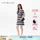 TOMMY HILFIGER【條紋顯瘦POLO裙】25夏季女裝珠地網(wǎng)眼氣質(zhì)通勤連衣裙04323 黑白條紋DW5 S
